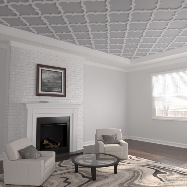 Ekena Millwork 33W x 33H x 1T Small Marrakesh Decorative Fretwork Ceiling Panels in Architectural Grade PVC CELP33X3303MRK - main